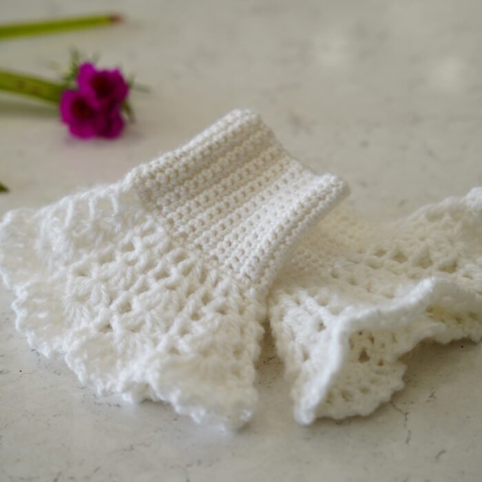 Crochet White Hand Cuffs