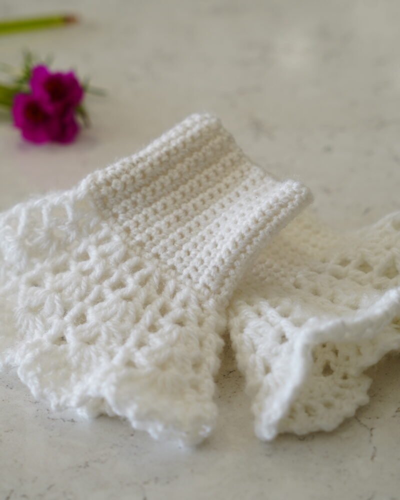 Crochet White Hand Cuffs