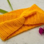 Crochet Mustard Bow Headband
