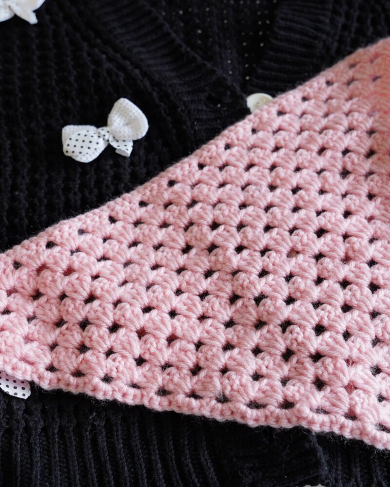 Pink Crochet Bandana