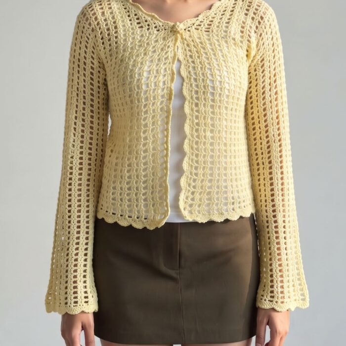 Ivory Lace Crochet Cardigan