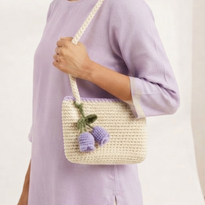 Lavender Tulip Crochet Bag