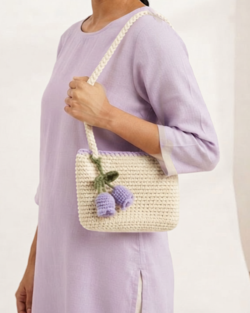 Lavender Tulip Crochet Bag