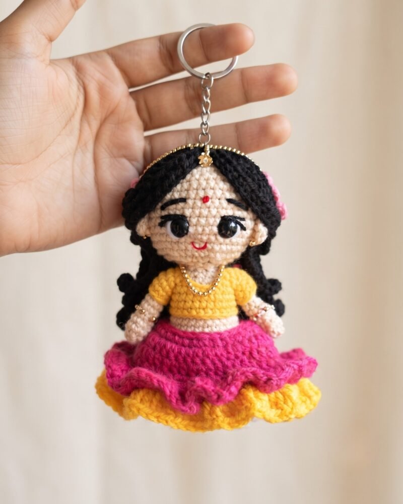 Little Radha Crochet Keychain