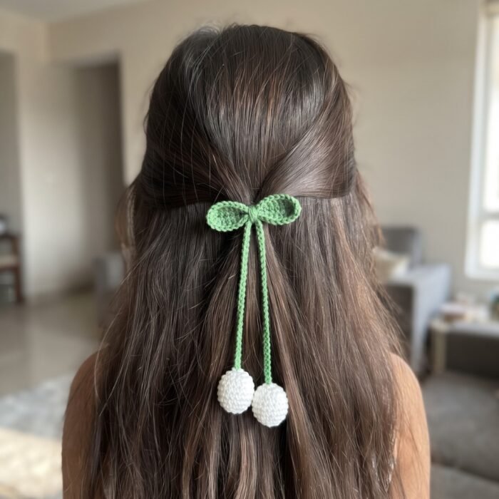 Cherry Ribbon Hair Tie