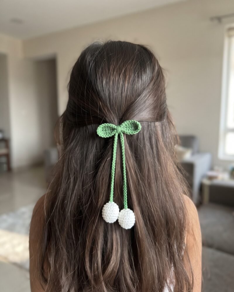 Cherry Ribbon Hair Tie